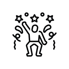 Naklejka premium Black line icon for fun