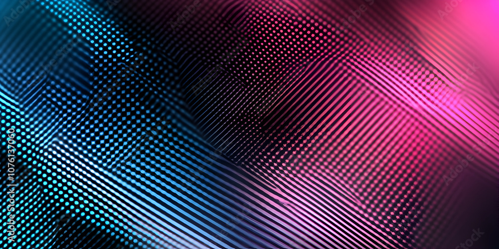 Poster abstract neon lines: a vibrant and dynamic interplay of neon lines in pink and blue, creating a capt