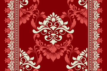 damask pattern vintage with intricate floral and ornamental designs. This classic, elegant design is perfect for wallpapers, textiles, wrapping paper, and interior decor.