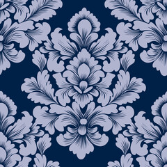 Fototapeta premium damask pattern vintage with intricate floral and ornamental designs. This classic, elegant design is perfect for wallpapers, textiles, wrapping paper, and interior decor.
