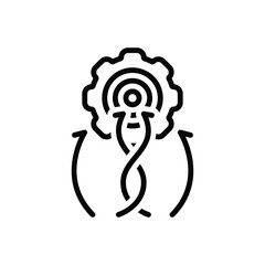 Black line icon for strategy