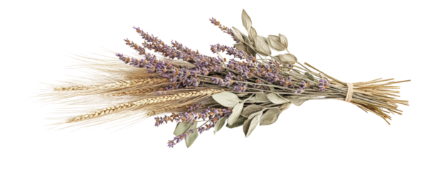 Dried flower bouquet with elegant pastel hues.