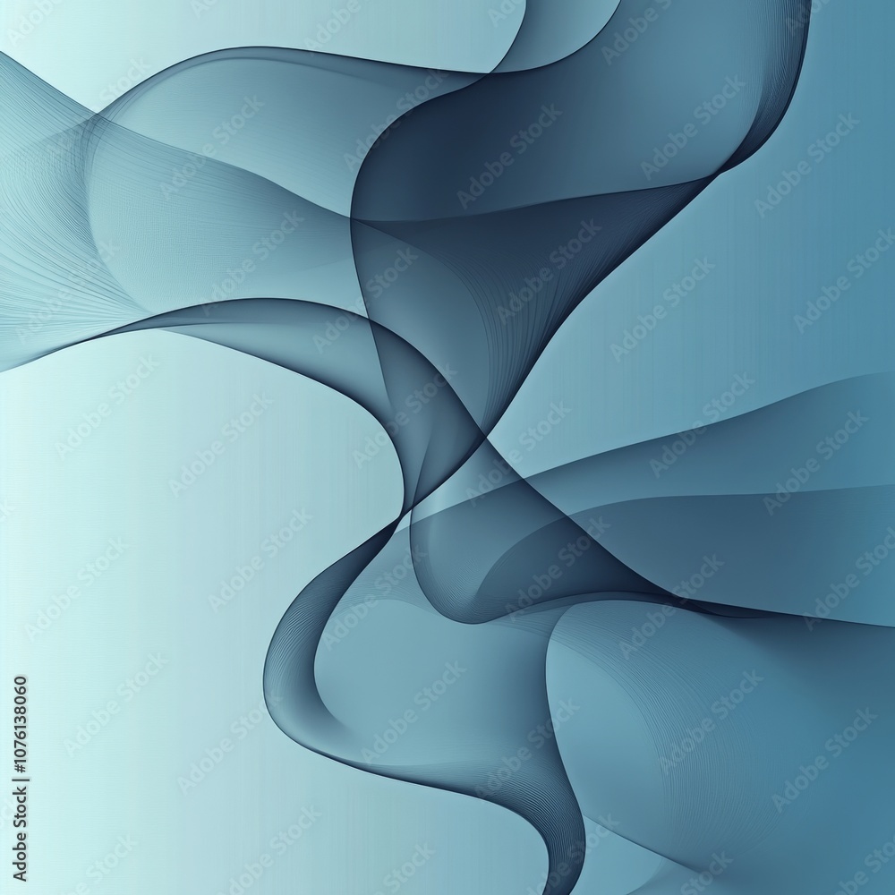 Aufkleber serene blue gradient abstract design with subtle lines and shadows for business presentations