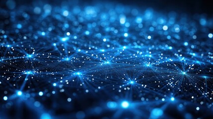 Abstract Digital Network with Glowing Connections