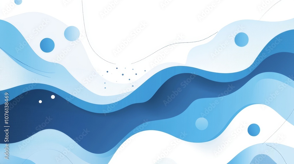 Poster modern business presentation background - blue gradient design with abstract soft lines