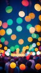 Fototapeta premium Festival night lights bokeh background for Christmas and new year 