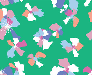 pattern  with a  wild big colorful bright  flowers of different sizes artwork for tattoo, fabrics, souvenirs, packaging, greeting cards and scrapbooking