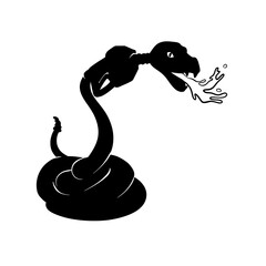 Vector Silhouette of a Snake Gas Pump Hybrid Illustration