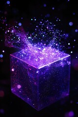 Purple Blue Glitter Box