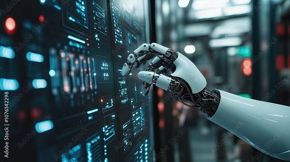 Poster robotic hand interaction with digital display system