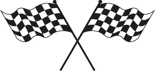 Double crossed chackered flag racing flags eps vector 