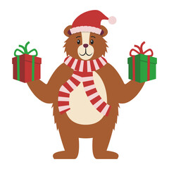 Christmas Bear Character Illustration