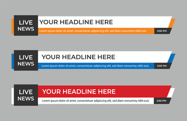 Colorful lower third design for news channel