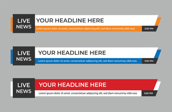 Colorful lower third design for news channel