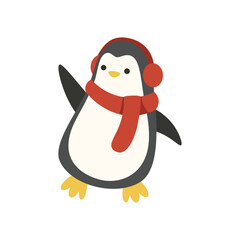 Winter Animal Vector Illustration - Penguin