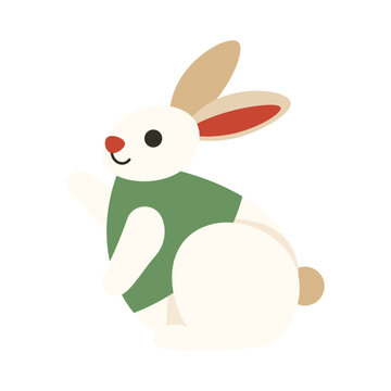 Winter Animal Vector Illustration - Rabbit