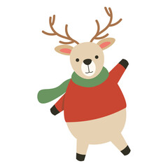 Winter Animal Vector Illustration - Deer