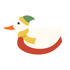 Winter Animal Vector Illustration - Duck