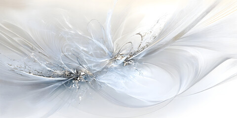 Silver & White Abstract Swirl 
