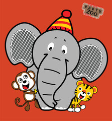 Obraz premium cartoon elephant, vector illustration design graphic.