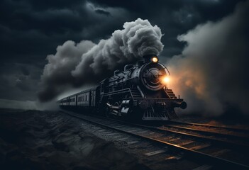 Soft Shadows: The Steam Train’s Cloudy Passage"