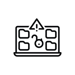 Black line icon for data leakage