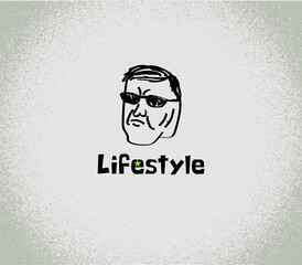 Great poster or logo for a barbershop, blogger and any activity with a stylish design