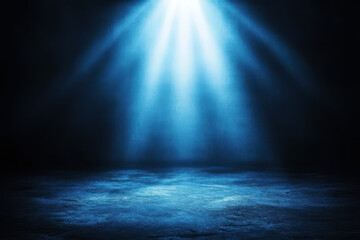 Midnight blue background illuminated by a cool spotlight shining from the top center, offering a gentle gradient and space for your message.