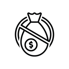 Black line icon for illegal