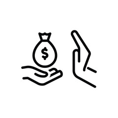 Black line icon for anti corruption