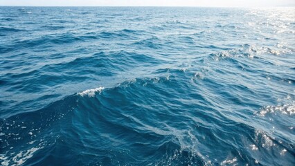 The natural pattern of blue sea surface water, the Texture of natural light, and the waves