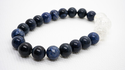 ブレスレット　デュモルチェライト　カット水晶