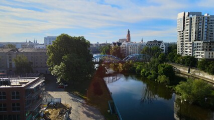 Obraz premium city Europe beautiful top view aerial photography of Wroclaw Poland
