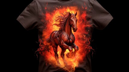 Fiery Horse T-Shirt Design