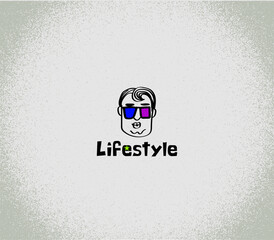 Minimalist lifestyle illustration featuring an abstract face with bold, stylish lines – perfect for modern design projects.