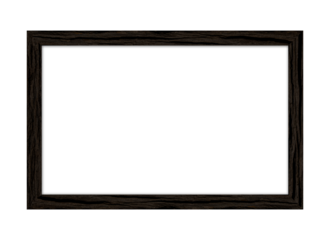 Rectangular picture frame. Old wooden frame, vintage style, with copy space and isolated transparent background with png.