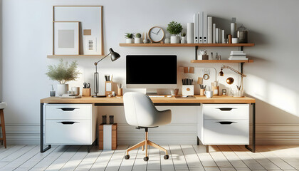 13 Capture a sleek Scandinavian-style office desk with clean lines and ample workspace in a white ba2 (2)