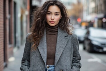 Woman on city street