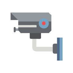 Surveillance CCTV camera vector icon, Colorful vector icon of a CCTV security camera, representing surveillance, monitoring, and safety in modern design.
