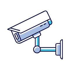 Surveillance CCTV camera vector icon, Colorful vector icon of a CCTV security camera, representing surveillance, monitoring, and safety in modern design.
