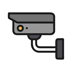 Surveillance CCTV camera vector icon, Colorful vector icon of a CCTV security camera, representing surveillance, monitoring, and safety in modern design.
