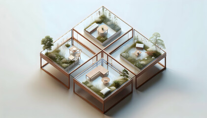 4 Showcase a Muji-inspired coffee table with a glass top and wooden frame set against a white backgr1