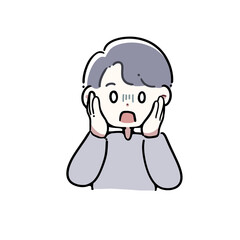 驚いている男性のイラスト