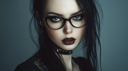 Fototapeta premium Portrait of a Woman with Glasses