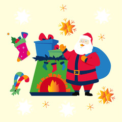 santa claus with gifts vector illustration
santa claus and gifts vector illustration
santa claus with presents vector illustration