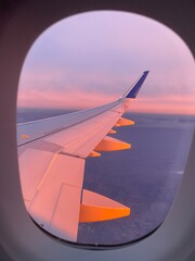 Sunset from airplane window