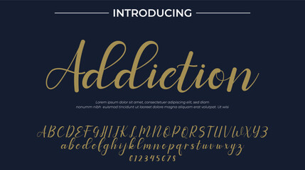 Addiction Font Stylish brush painted an uppercase vector letters, alphabet, typeface