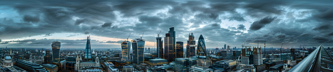 Panoramic view of the city center skyline in London