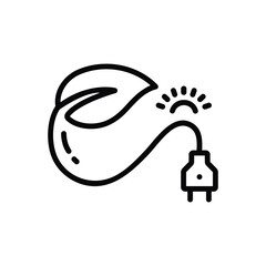 Black line icon for renewable energy