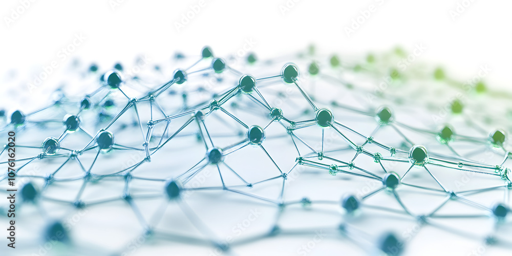 Poster abstract network connection: a mesmerizing visual representation of interconnected nodes and lines, 